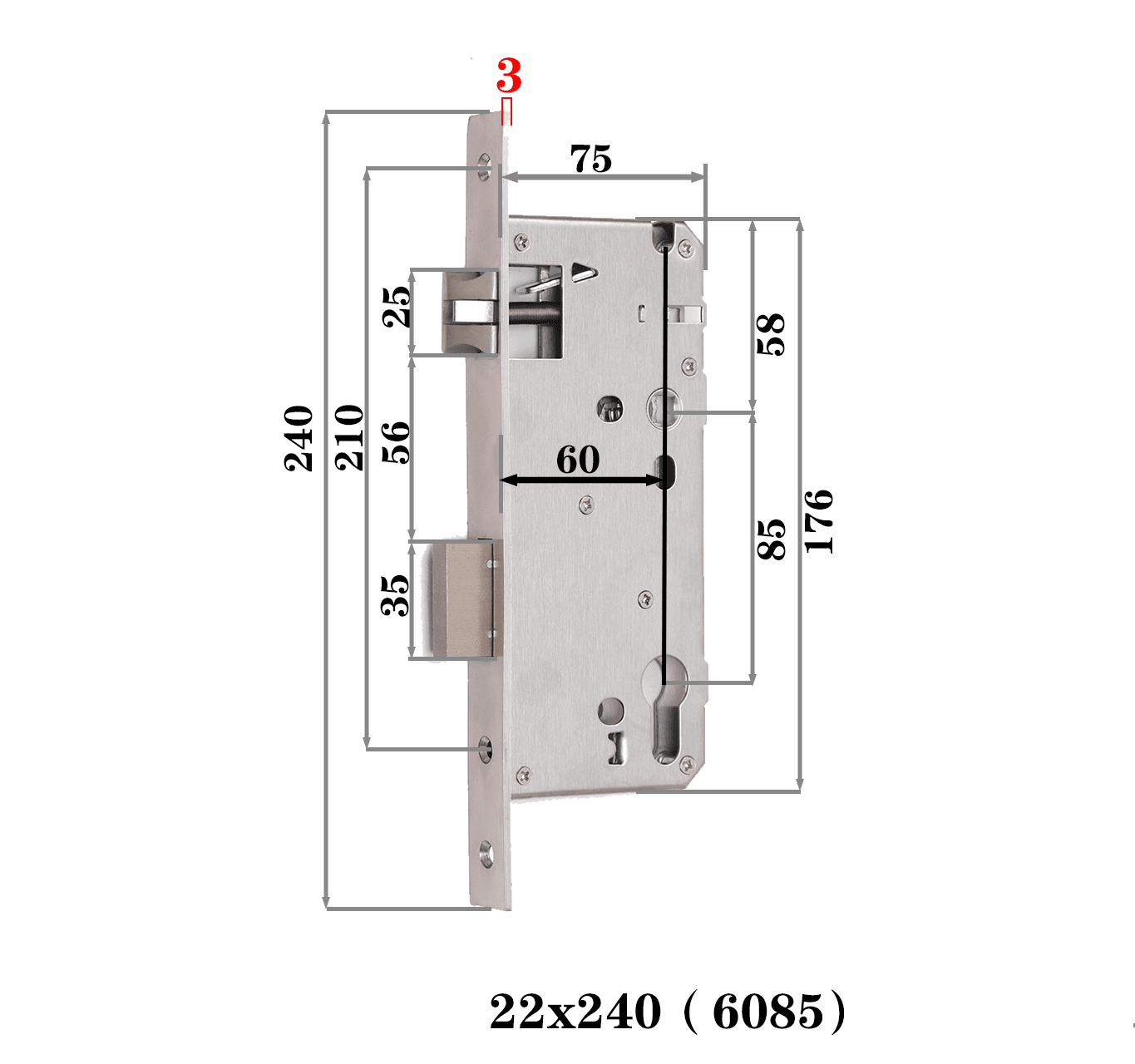 Lock Body 6085 SS